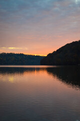 Sunset reflecting on Cheat Lake in West Virginia