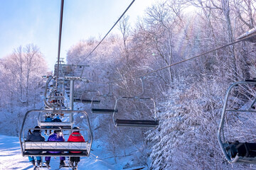 winter and snow scenery near beech mountain north carolina