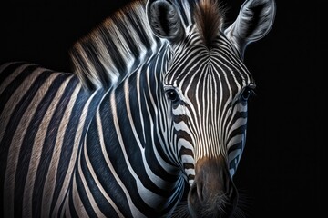Fototapeta na wymiar Animal zebra portrait. Generative AI