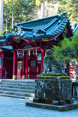 日本　神奈川県足柄下郡箱根町の芦ノ湖湖畔にある箱根神社の本殿