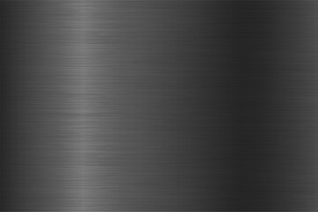 Realistic black metal texture with scratches. Brushed steel or aluminium plate. Old grunge polished metal surface. Vector illustration