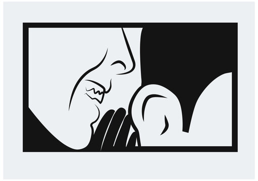 Whispering a secret, comic style