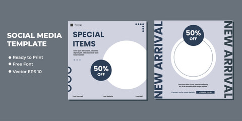 Set of Editable minimal square banner template. Suitable for social media post and web internet ads. Vector illustration with photo college