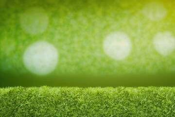 Naklejka premium green grass in early spring on blurred green background