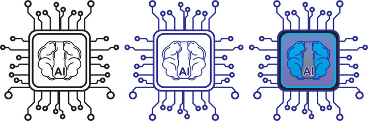 Brains artificial intelligence icon Vector Design 