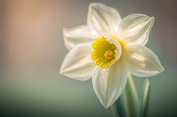 Daffodil Flower Closeup With Copy Space Generative AI