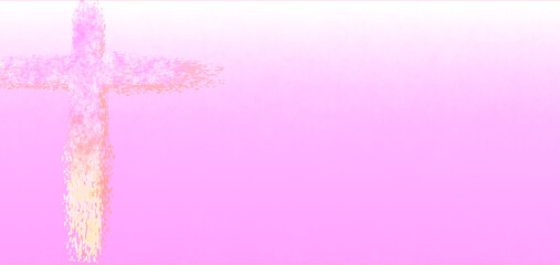 pink and white cross design with copy space
