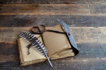 Vintage Journal & Quill Pen