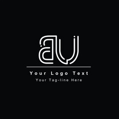 AU OR UA logo design icon initial letter