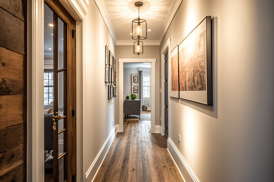 Empty Hallway In House Apartment Interior  