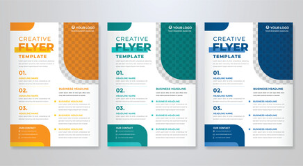 set of business flyer template with minimalist layout and modern style use for promotion kit and product publication