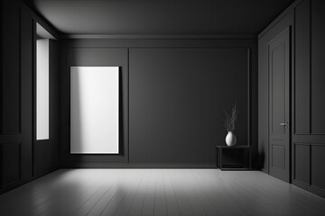 Empty black room for display presentation 