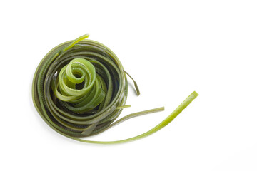 Fresh kelp silk isolated on white background