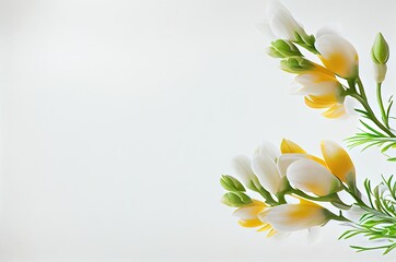 Freesia Flowers Design With Copy Space Generative AI