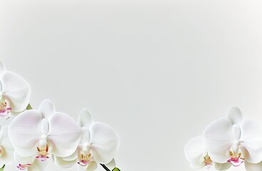 Fototapeta na wymiar Orchid Flowers Background With Blank Space Generative AI