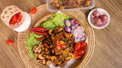 Dishes made from dried squid bring to taste
