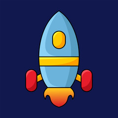 Space rocket cartoon kobject illustration