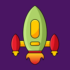Space rocket cartoon kobject illustration