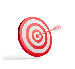 Arrow on the dartboard, suitable for business illustration, vision and mission for company presentasion. Transparent background