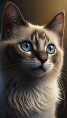 cat in dark background generative ai