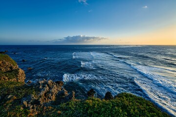 Seascape from the cape at sunrise time