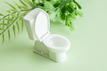 トイレ　グリーン背景