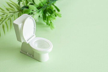 トイレ　グリーン背景