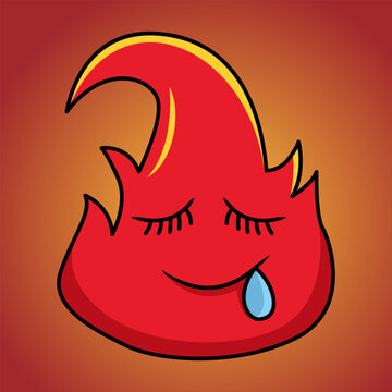 Fire emoji character cartoon illustration