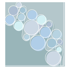 Circles and a wide line on a light greenish background.3d.