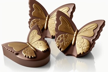Happy Easter; Easter chocolate design Butterflies: Butterflies are a popular design for Easter chocolate, symbolizing new life and rebirth.