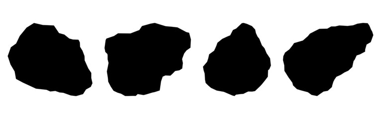 Rock specimen. Black stone set. © Kavik