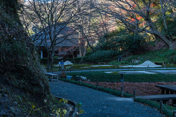 日本　神奈川県鎌倉市のあじさい寺で知られている明月院の後庭園