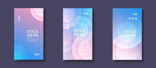 Modern background. template story, abstract frame, colorful, gradient pink and blue waves