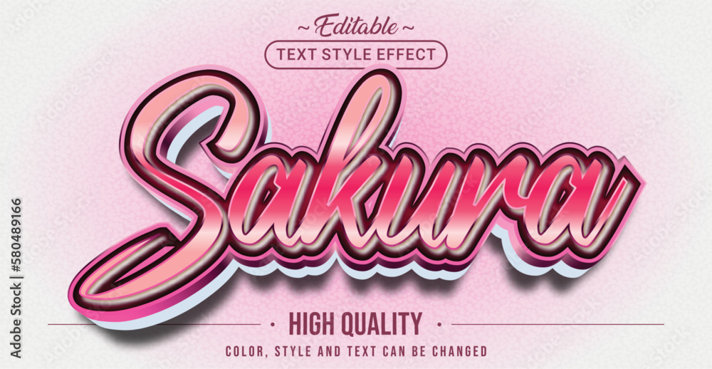 Aufkleber editable text style effect - sakura text style theme.