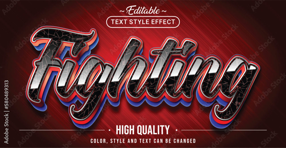 Aufkleber Editable text style effect - Fighting text style theme.