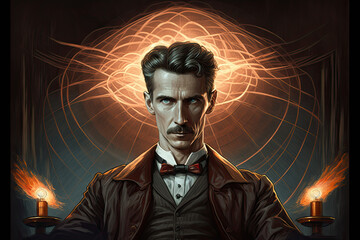 portrait of Nikola Tesla - made with generative AI