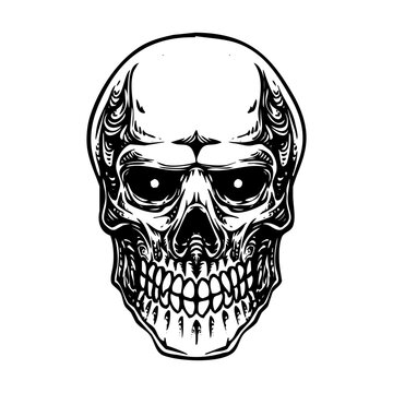 The red skull head line art