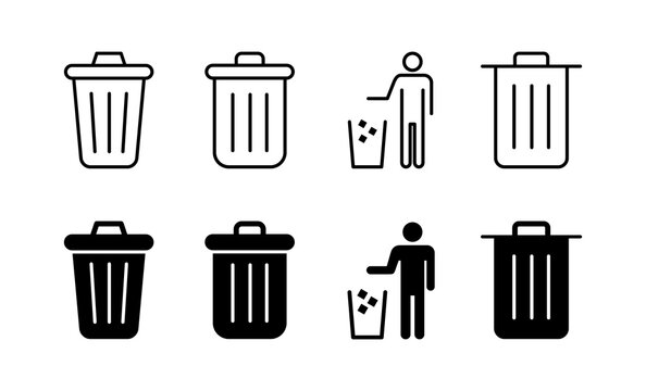 Premium Vector  Trash can icon bin icon simple design vector