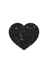 Distressed Heart. Distressed Vector Silhouette on White Background