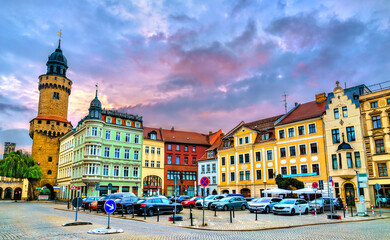 Upper Market Square in Goerlitz at sunset - Saxony, Germany