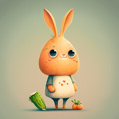 cute bunny with veggies