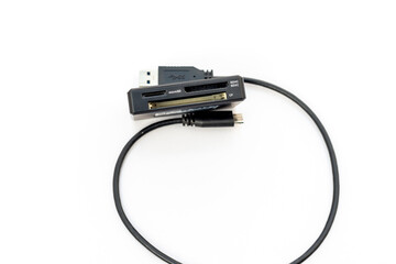 black card reader on a white background