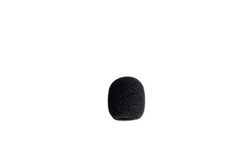 Microphone black windscreen foam isolated on a white background