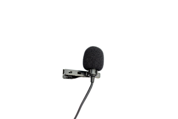 Lavalier or lapel microphone close-up view