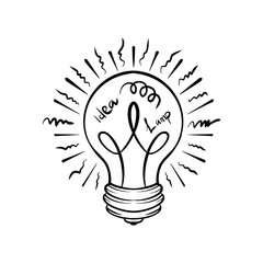 Lamp, idea icon, vector illutration
