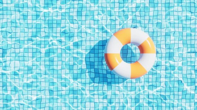 Loop animation of inflatable swimming ring, 3d rendering.