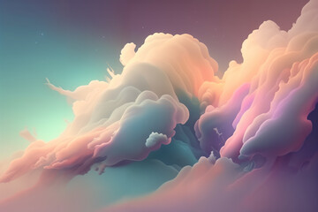 Soft and dreamy abstract shapes in pastel colors creating a mesmerizing scene perfect for a wallpaper, generative ai