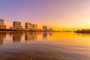 Fototapeta premium 東京 台場海浜公園 夕景