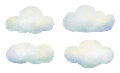 watercolor soft clouds element for decorative