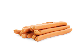 Fresh raw sausages isolated on white. Meat product